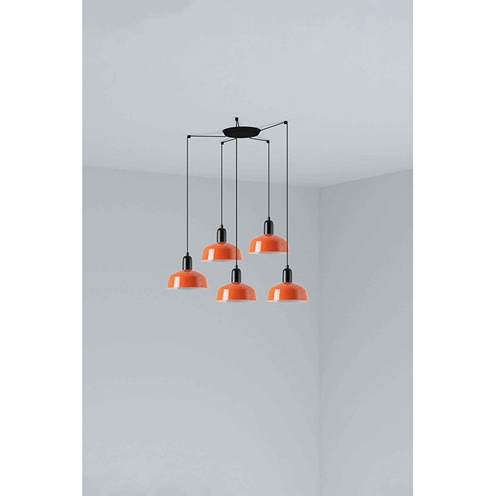 Люстра - Faro 20340-143-5L Tatawin Pendant Lamp Scr. Metal S Orange Red. 5xE2