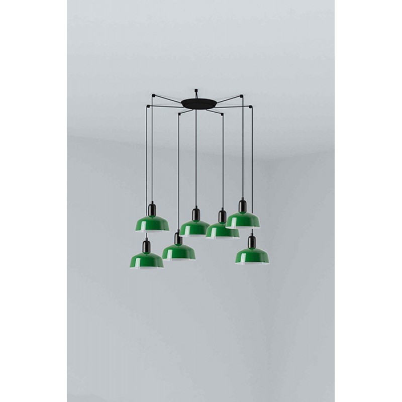 Люстра - Faro 20340-144-7L Tatawin Pendant Lamp Shade Metal S Green 7xE27
