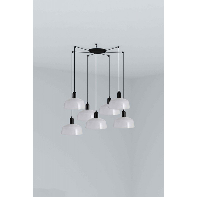 Люстра - Faro 20340-145-7L Tatawin Pendant Lamp Shade Metal M White 7xE27