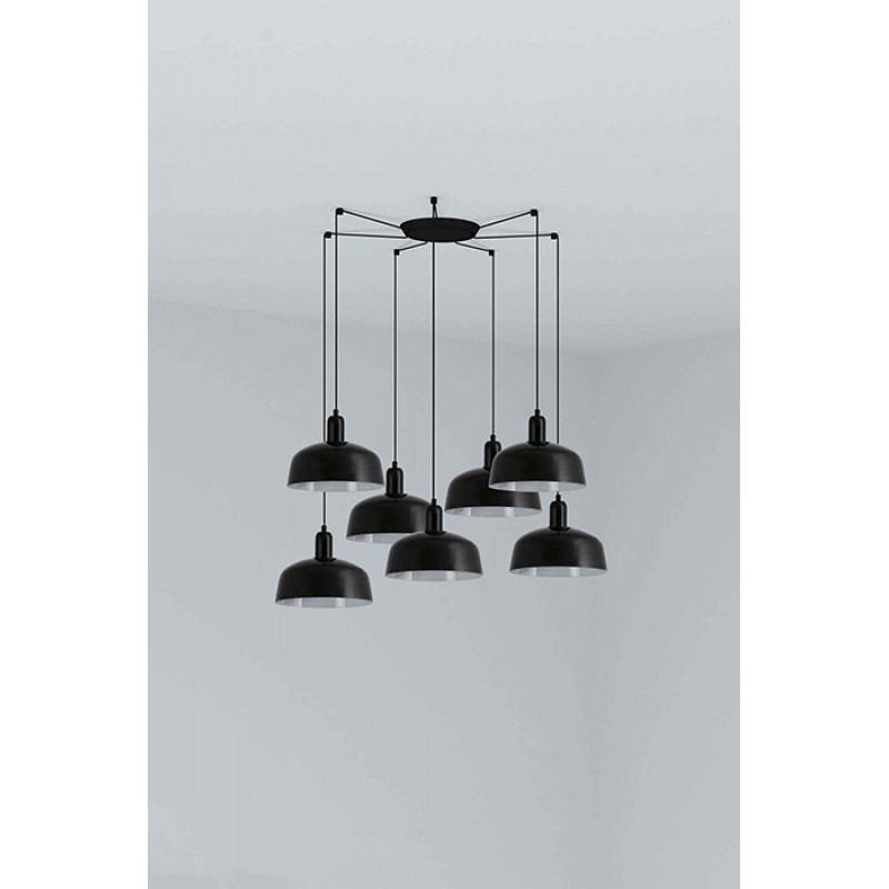 Люстра - Faro 20340-146-7L Tatawin Pendant Lamp Shade Metal M Black 7xE27