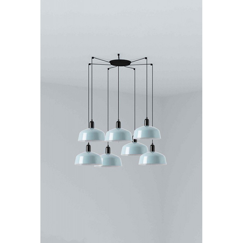 Люстра - Faro 20340-147-7L Tatawin Pendant Lamp Scr. Metal M Blue Grayish 7xE