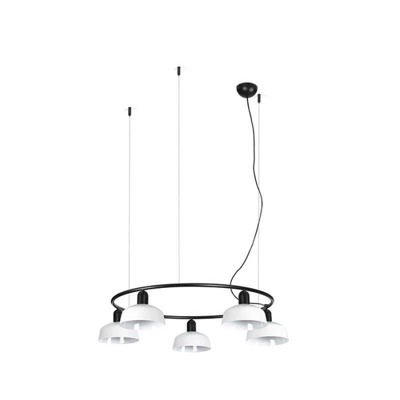 Люстра - Faro 20343-140-5L Tatawin Pendant Lamp Cir. SCR. Metal S White 5xE27