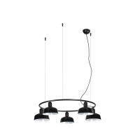 Люстра Faro 20343-141-5L Tatawin Pendant Lamp Cir. Shade Metal S Black 5xE2