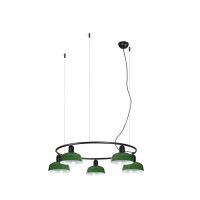 Люстра Faro 20343-144-5L Tatawin Pendant Lamp Cir. Shade Metal S Green 5xE2