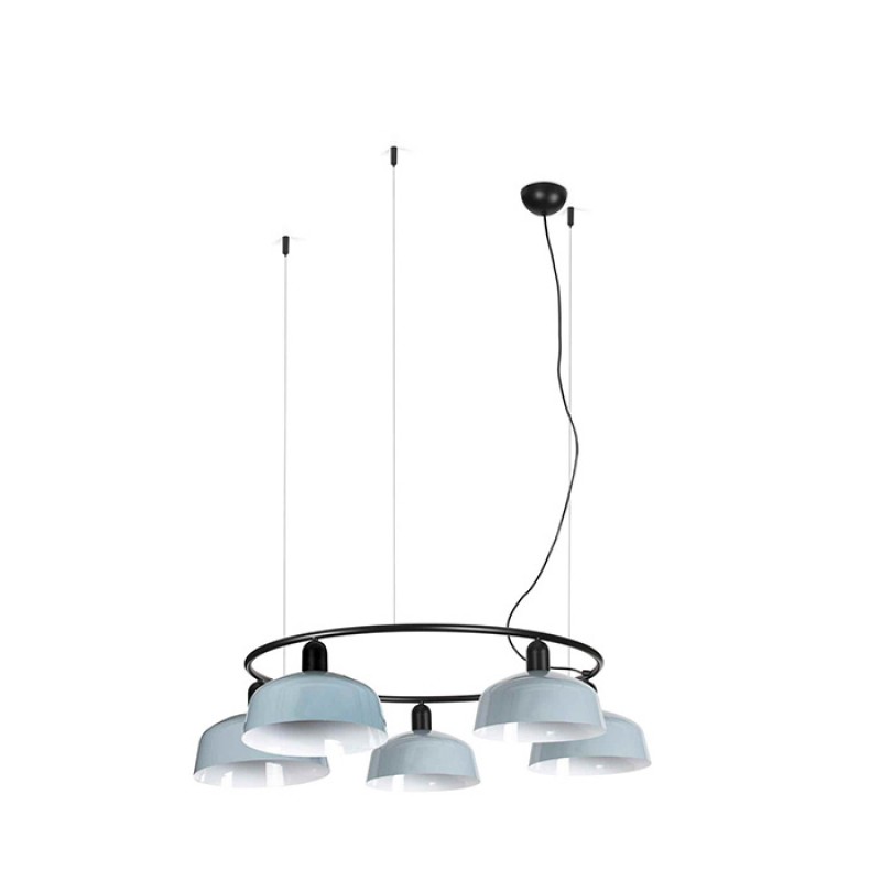 Люстра - Faro 20343-147-5L Tatawin Pendant Lamp Cir. Pant.metal M Blue Gris.5