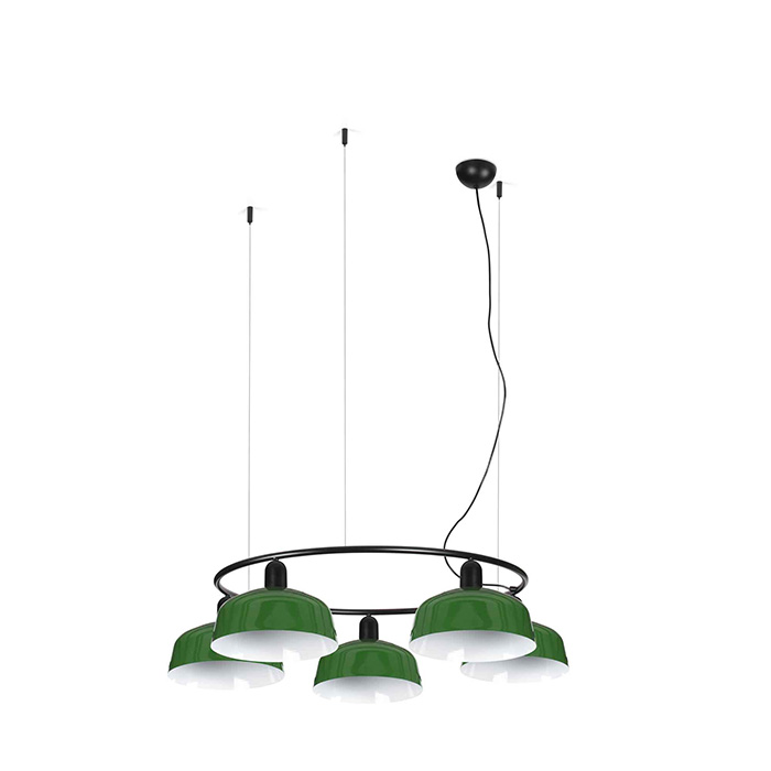 Люстра - Faro 20343-149-5L Tatawin Pendant Lamp Cir. Shade Metal M Green 5xE2