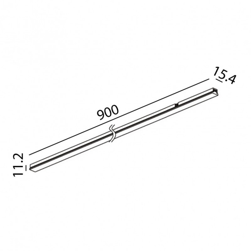 Светильник линейный MINI_LINE42 LINEA 900, L900mm, W15, 4mm, H11, 2mm, Bridgelux 18W, 1185Lm, 3000K, opal, CRI&90, IP 20, черный (07.9000.18.