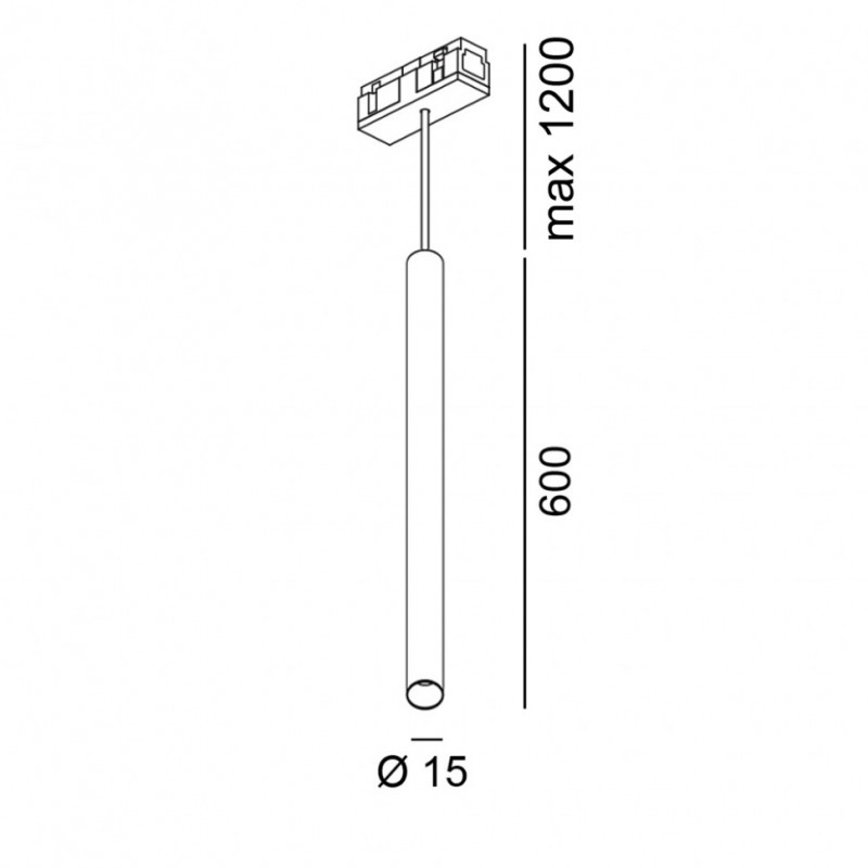 Магнітний трековий світильник LTX 06.0160.2.930.BK.2G In_Line Tub XS P, 2.4 Вт, 137 лм, 3000K
