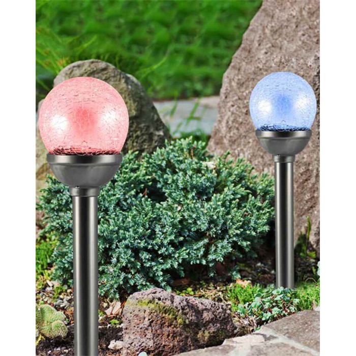 Вуличний світильник на сонячній батареї Goldlux 207630 Ball LED RGB IP44 сріблястий Вуличний світильник на сонячній батареї Goldlux 207630 Ball LED RGB IP44 сріблястий