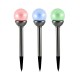 Вуличний світильник на сонячній батареї Goldlux 207630 Ball LED RGB IP44 сріблястий