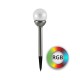 Вуличний світильник на сонячній батареї Goldlux 207630 Ball LED RGB IP44 сріблястий