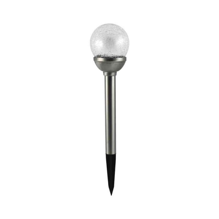 Вуличний світильник на сонячній батареї Goldlux 207630 Ball LED RGB IP44 сріблястий