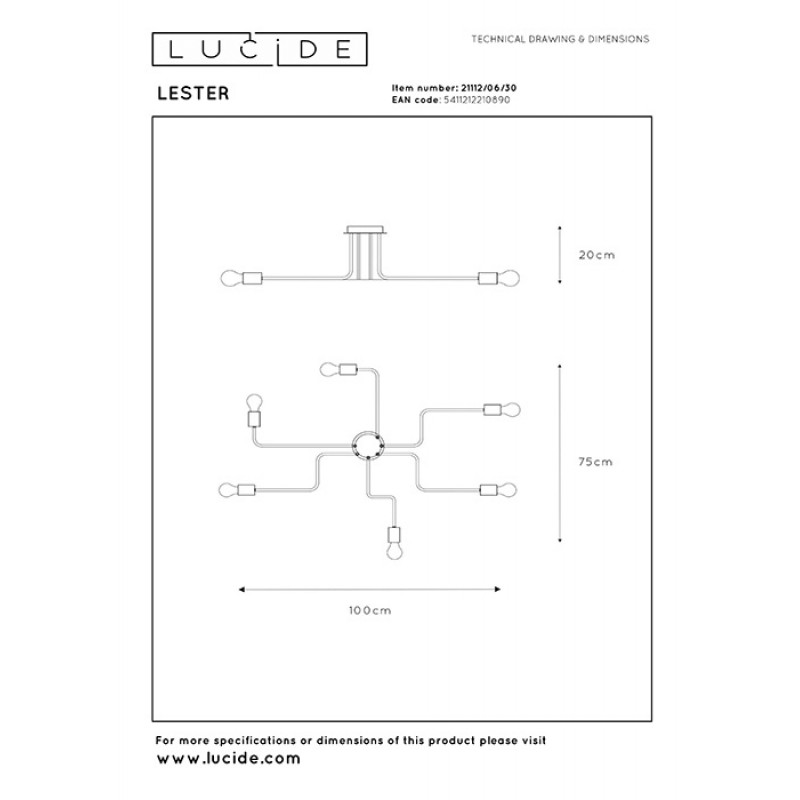 Люстра Lucide 21112/06/30 Lester