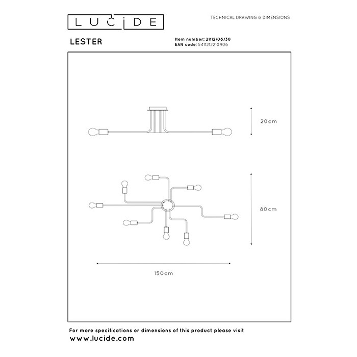 Люстра Lucide 21112/08/30 Lester