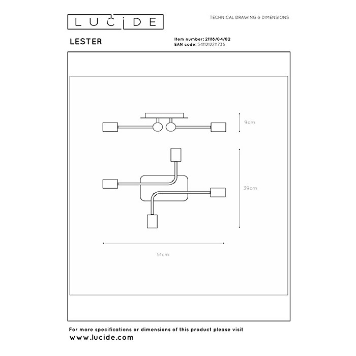 Люстра Lucide 21118/04/02 Lester
