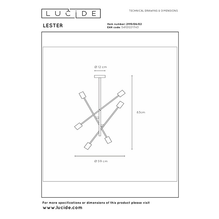 Люстра Lucide 21119/06/02 Lester