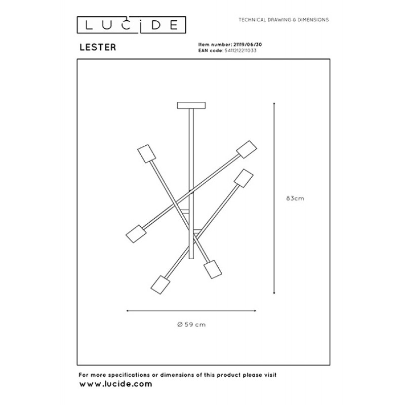 Люстра Lucide 21119/06/30 Lester