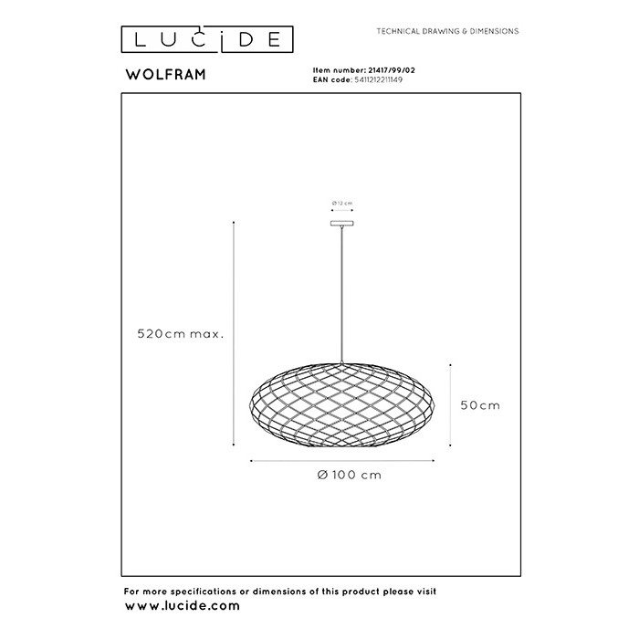 Люстра - Lucide 21417/99/02 Wolfram