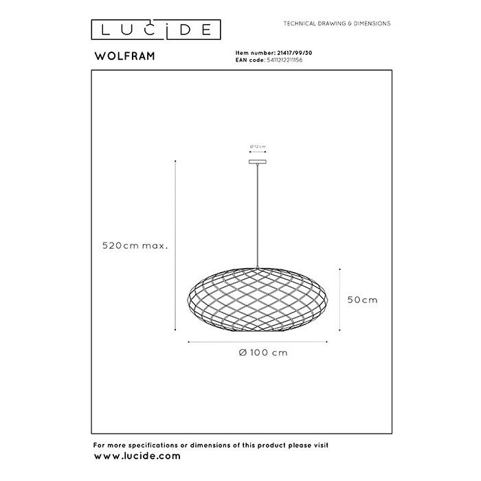 Люстра - Lucide 21417/99/30 Wolfram