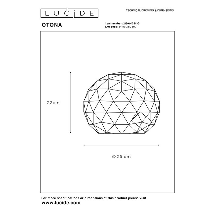 Настольная лампа Lucide 21509/25/30 Otona