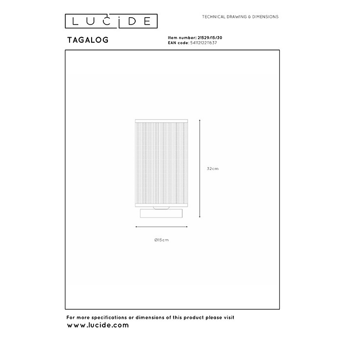 Настольная лампа Lucide 21529/15/30 Tagalog