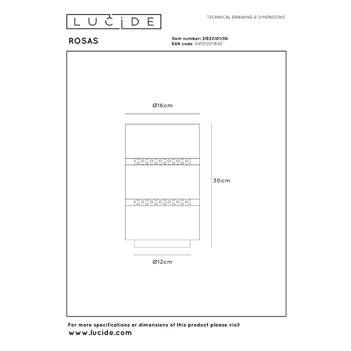 Настільна лампа Lucide 21533/01/30 Rosas