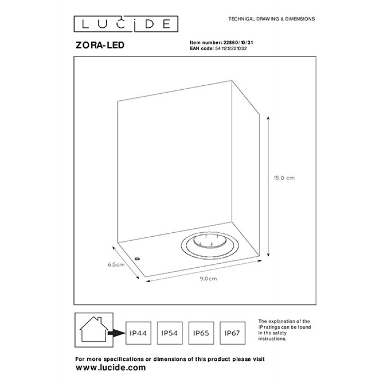 Настенный светильник Lucide 22860/10/31 Zora-LED