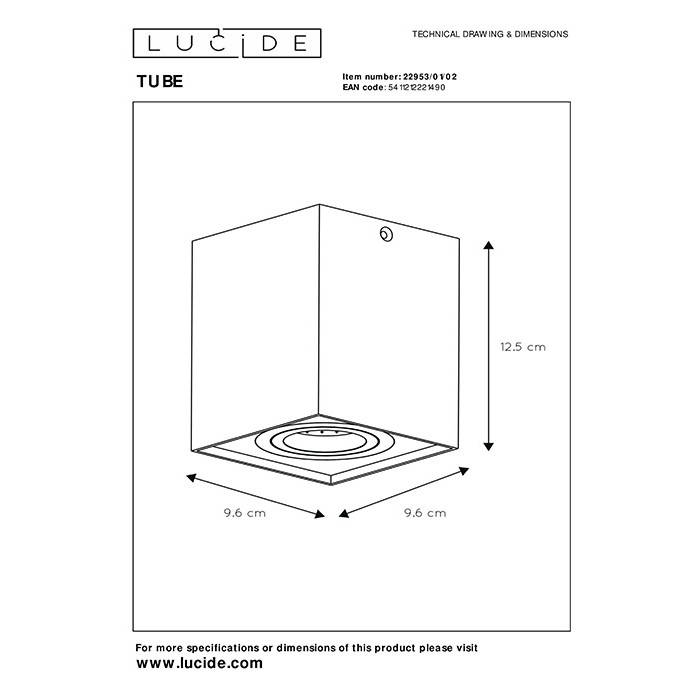 Точковий світильник Lucide 22953/01/02 Tube