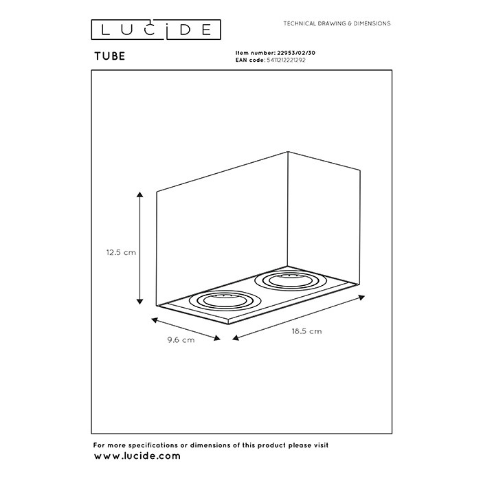 Точковий світильник Lucide 22953/02/30 Tube