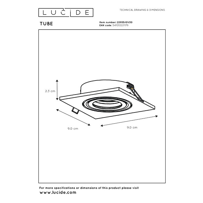 Точковий світильник Lucide 22955/01/30 Tube