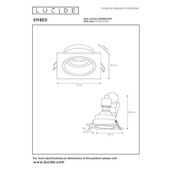 Точковий світильник Lucide 22959/01/30 Embed