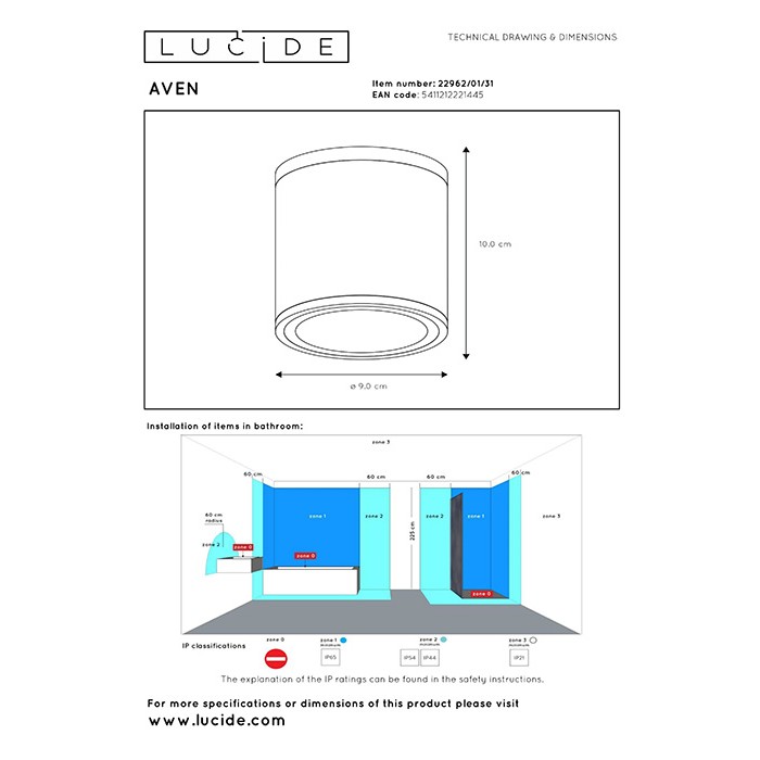 Точковий світильник Lucide 22962/01/31 Aven