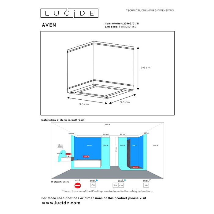 Точковий світильник Lucide 22963/01/31 Aven
