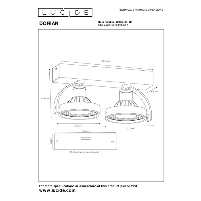 Спот - Lucide 22968/24/30 Dorian Спот - Lucide 22968/24/30 Dorian