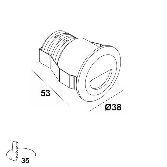 Настенный светильник LTX 01.3853.R2.830.BK In Wall R, 2.1 Вт, 128 лм, 3000K