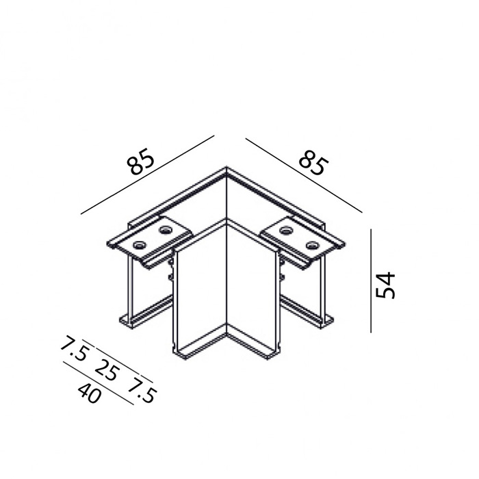 Угловое соединение LTX 06.T90HR.BK In_Line Corner HR