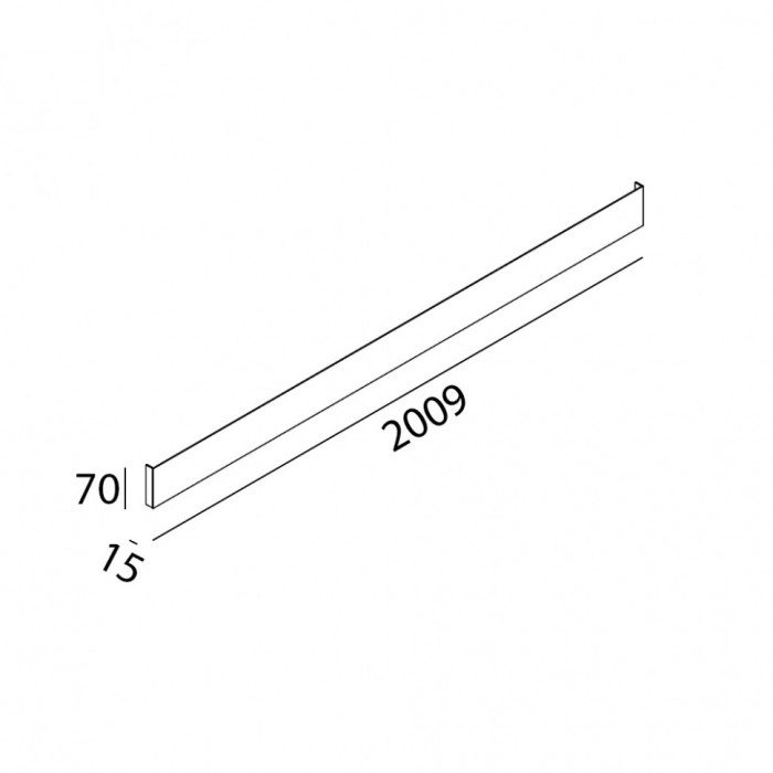 Настенный светильник LTX 02.7015.2.930.BK Straight, 36 Вт, 3600 лм, 3000K