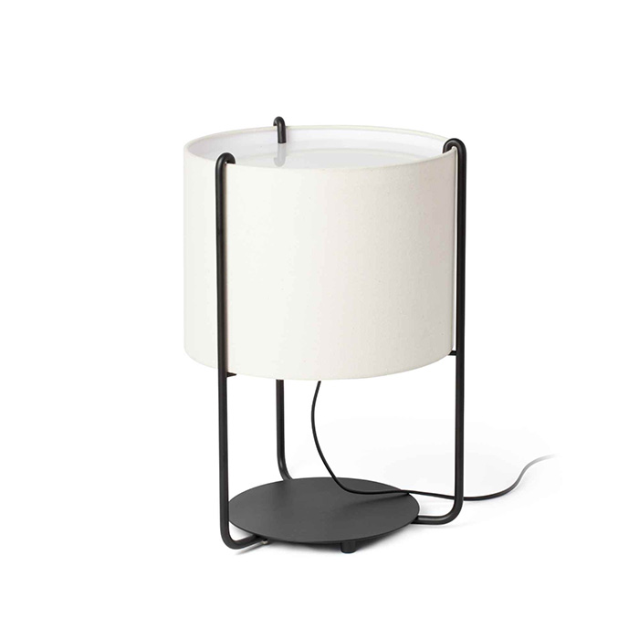 Настольная лампа Faro 24020-31 DRUM Black/beige table lamp