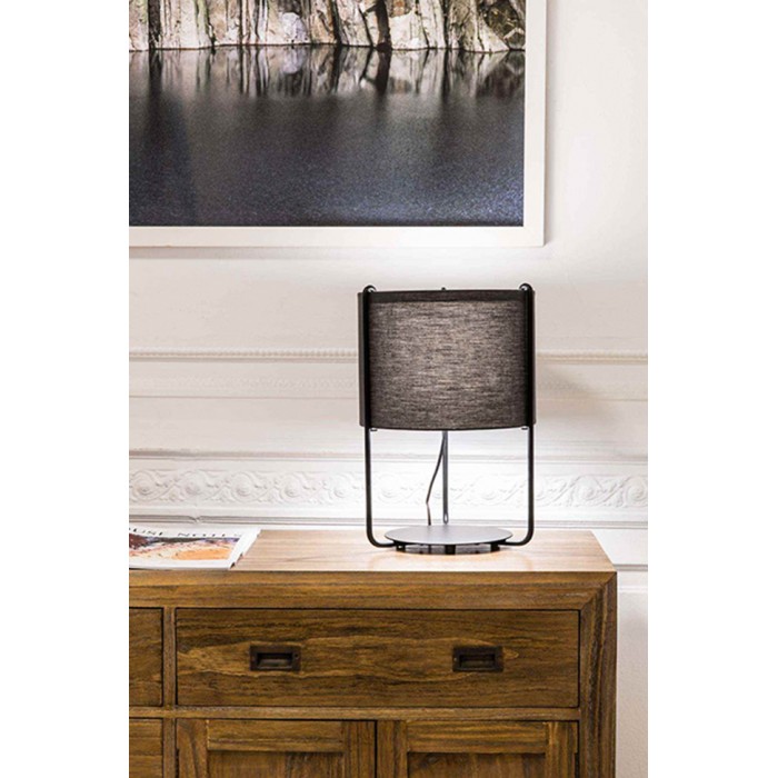 Настольная лампа Faro 24020-32 Drum Black/grey table lamp