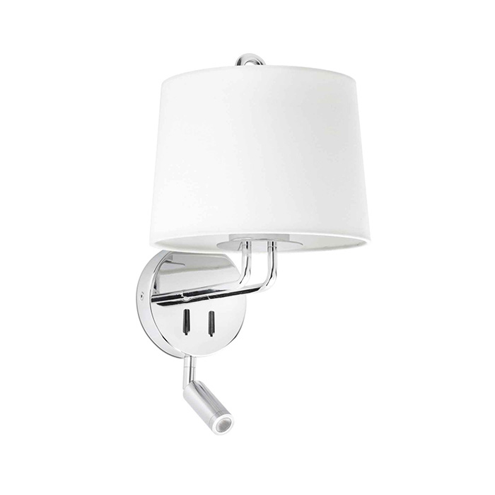 Бра - Faro 24033-01 MONTREAL Chrome/white wall lamp with reader