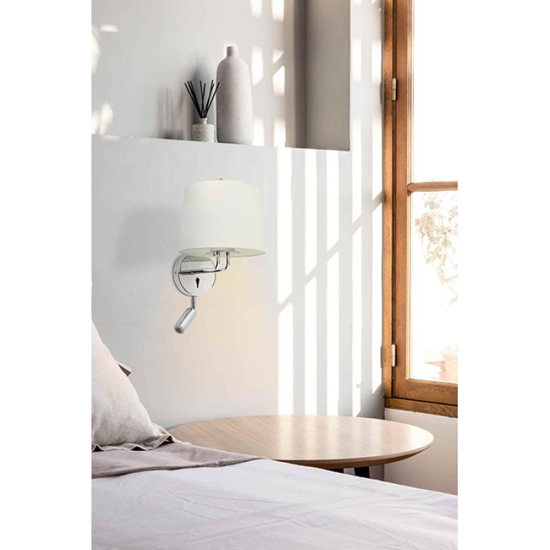 Бра - Faro 24033-01 MONTREAL Chrome/white wall lamp with reader