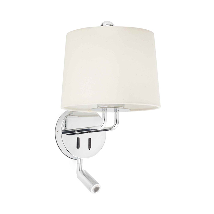 Бра - Faro 24033-02 MONTREAL Chrome/beige wall lamp with reader