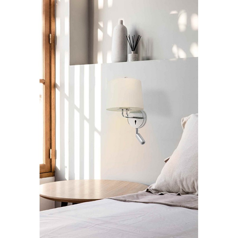 Бра - Faro 24033-02 MONTREAL Chrome/beige wall lamp with reader