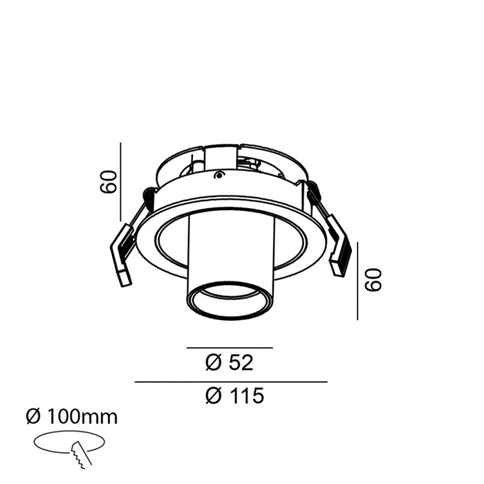 Точковий світильник LTX 01.0593.9.930.BK Tub M Out, 12 Вт, 1210 лм, 3000K
