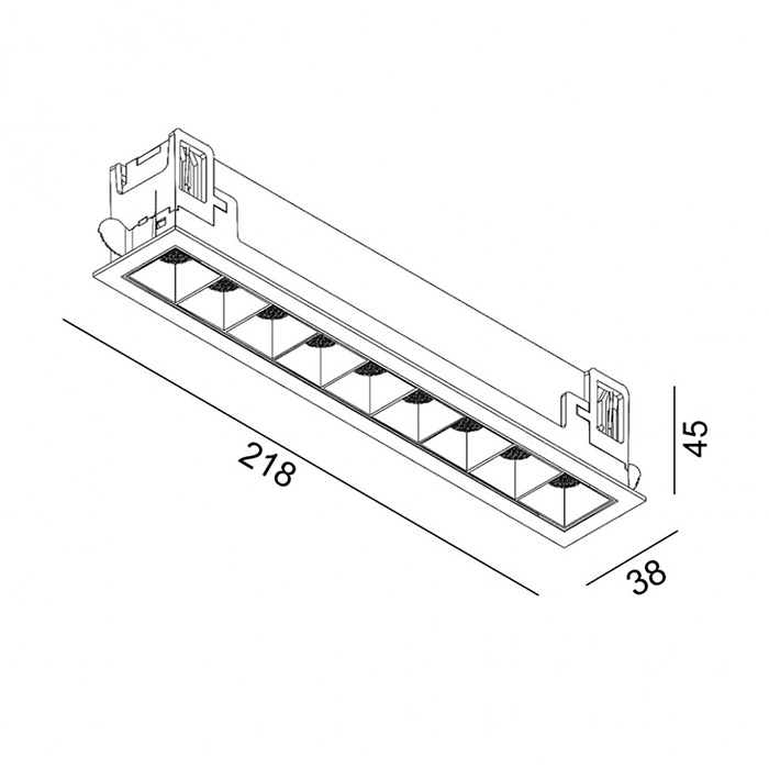 Точковий світильник LTX 01.2181.14.930.WH Vario Comfort 218, 14 Вт, 1005 лм, 3000K