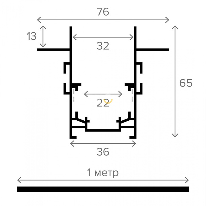Трековий шинопровід 36 Elekomp Track Вбудований 1м 246911