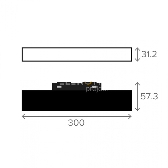 Трековий світильник 36 Elekomp Track Світильник Лінія N120° 3000К 245487