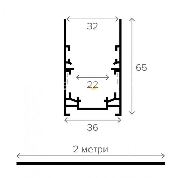 Трековий шинопровід 36 Elekomp Track Накладний Трек 2м 247059