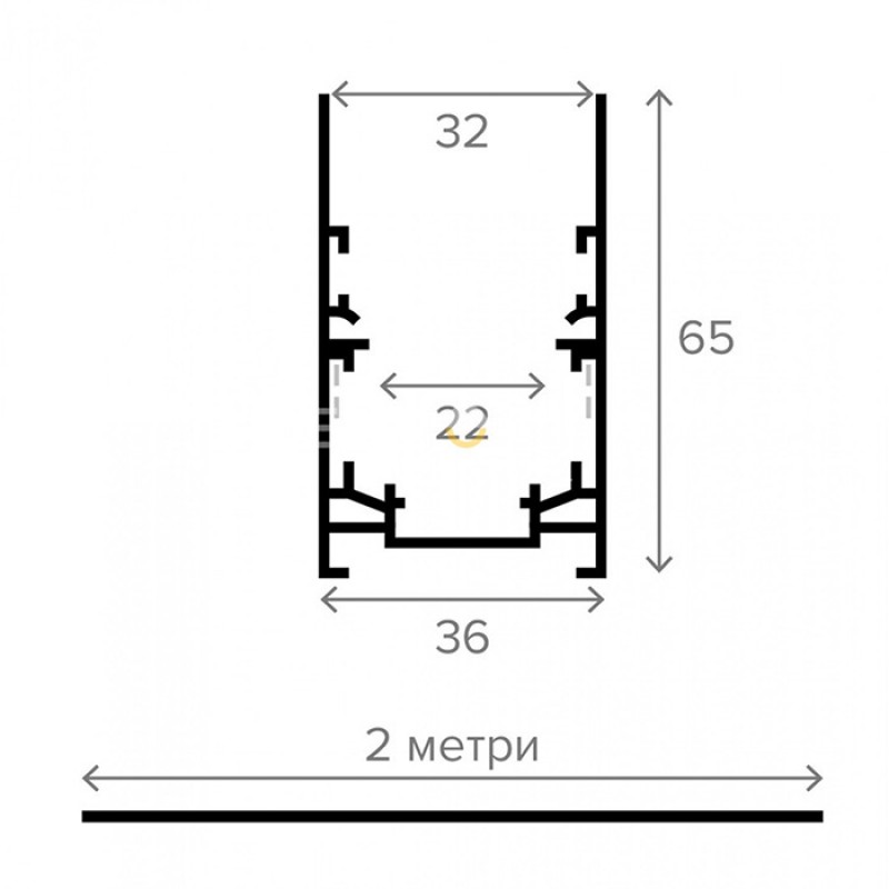 Трековый шинопровод 36 Elekomp Track Накладной Трек 2м 247059
