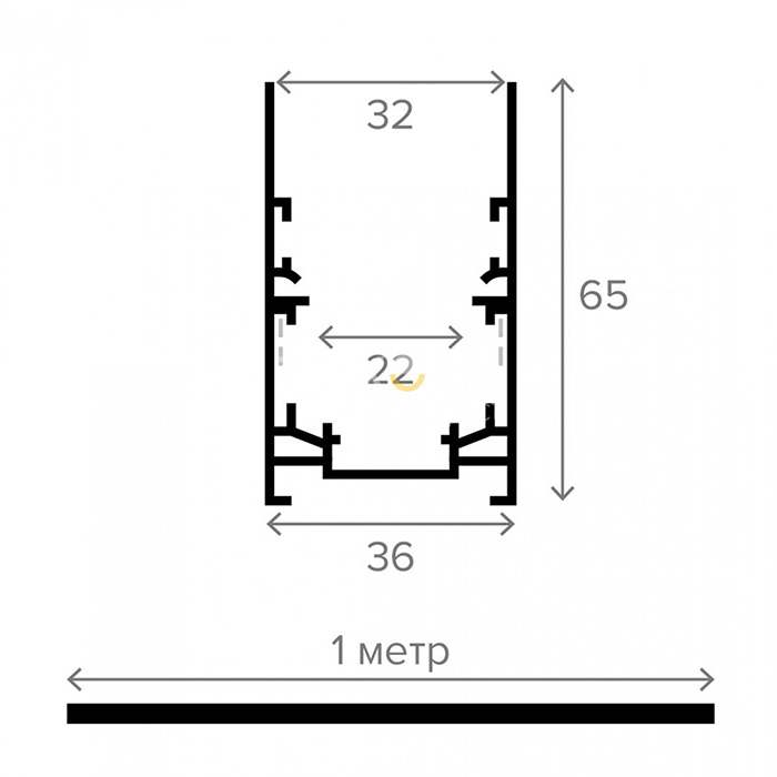 Трековий шинопровід 36 Elekomp Track Накладний Трек 1м 247060